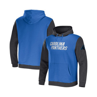 Men's NFL x Darius Rucker Collection by Blue, Charcoal Carolina Panthers Colorblock Pullover Hoodie