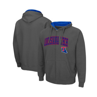 Men's Charcoal Louisiana Tech Bulldogs Arch Logo 3.0 Full-Zip Hoodie