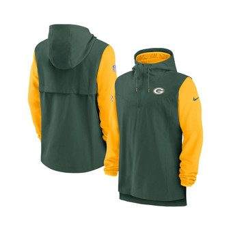 Men's Green, Gold Green Bay Packers Sideline Player Quarter-zip Hoodie