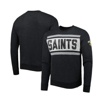 Men's Heathered Black New Orleans Saints Bypass Tribeca Pullover Sweatshirt