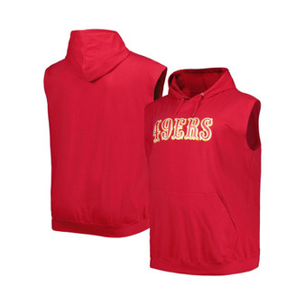 Men's Branded Scarlet San Francisco 49ers Big and Tall Muscle Pullover Hoodie