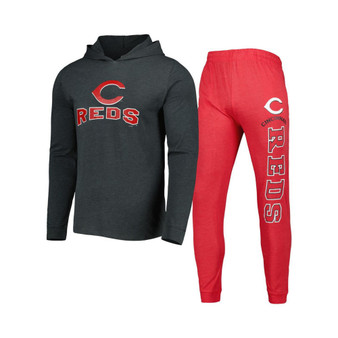 Men's Heather Red, Heather Charcoal Cincinnati Reds Meter Hoodie and Joggers Set