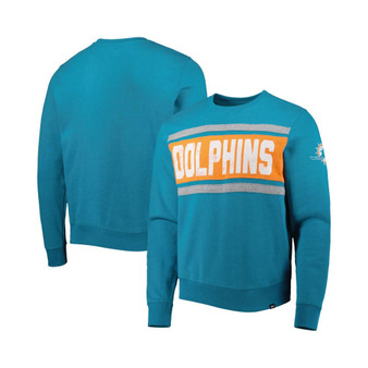Men's Heathered Aqua Miami Dolphins Bypass Tribeca Pullover Sweatshirt