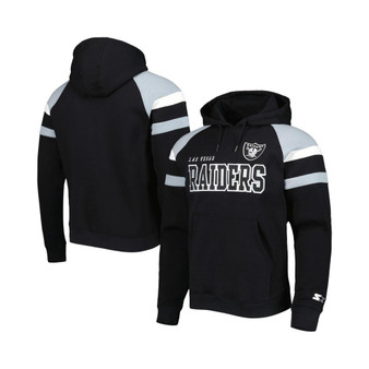 Men's Black Las Vegas Raiders Draft Fleece Raglan Pullover Hoodie
