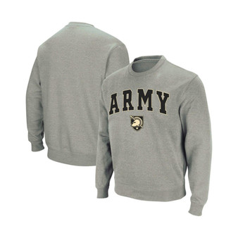 Men's Heather Gray Army Black Knights Arch and Logo Crew Neck Sweatshirt