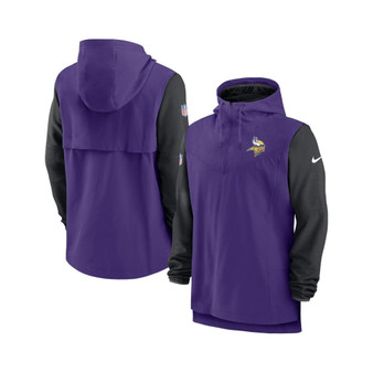 Men's Purple, Black Minnesota Vikings Sideline Player Quarter-zip Hoodie