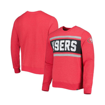 Men's Heathered Scarlet San Francisco 49ers Bypass Tribeca Pullover Sweatshirt