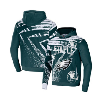Men's NFL X Staple Green Philadelphia Eagles Team Slogan All Over Print Pullover Hoodie