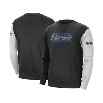 Men's Black, Heather Gray Golden State Warriors Courtside Versus Force & Flight Pullover Sweatshirt