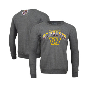 Men's Heather Gray Washington Commanders Signature Raglan Vintage-Inspired Pullover Sweatshirt