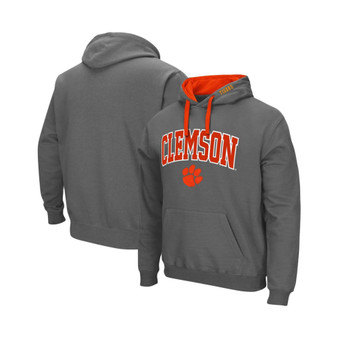 Men's Charcoal Clemson Tigers Big and Tall Arch and Logo 2.0 Pullover Hoodie