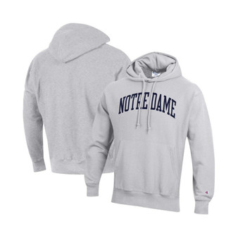 Men's Heathered Gray Notre Dame Fighting Irish Team Arch Reverse Weave Pullover Hoodie