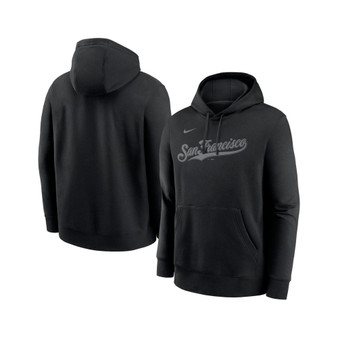 Men's San Francisco Giants Pitch Black Wordmark Club Fleece Pullover Hoodie