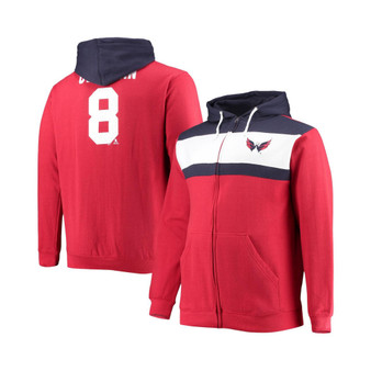 Men's Alexander Ovechkin Red Washington Capitals Big and Tall Colorblock Full-Zip Hoodie