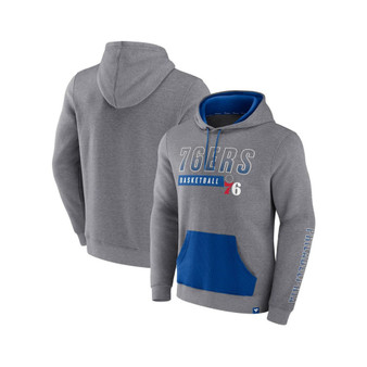 Men's Branded Heathered Gray Philadelphia 76ers Off The Bench Color Block Pullover Hoodie