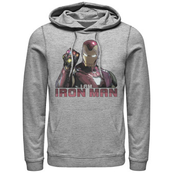 Marvel Men's Avengers Endgame I Am Iron Man Gauntlet, Pullover Hoodie