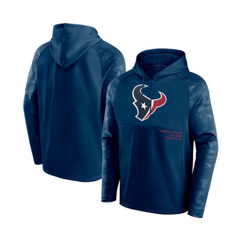 Men's Navy Houston Texans Shade Defender Raglan Pullover Hoodie