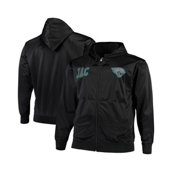 Men's Black Jacksonville Jaguars Big and Tall Full-Zip Pop Logo Hoodie