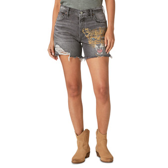 Women's '90s Midi Big Cat Graphic Denim Shorts