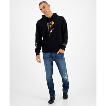 Men's Roy Embroidered Floral-Print Drawstring Hoodie
