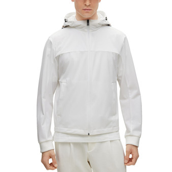 Men's Water-Repellent Jacket with Multicoloured Logo Print