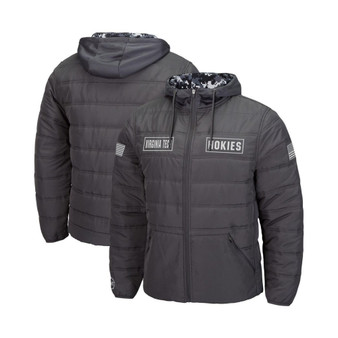 Men's Charcoal Virginia Tech Hokies OHT Military-Inspired Appreciation Digital Camo Detail Full-Zip Puffer Jacket
