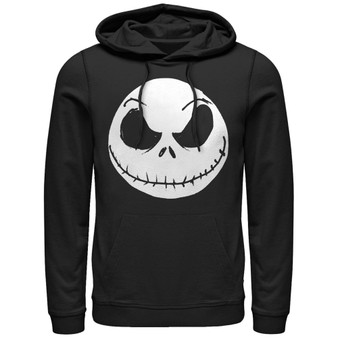 Men's Nightmare Before Christmas Big Face Jack Hoodie Fleece Pullover
