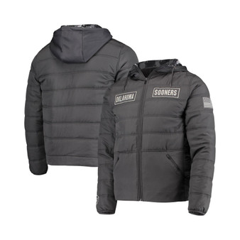 Men's Charcoal Oklahoma Sooners OHT Military-Inspired Appreciation Digital Camo Detail Full-Zip Puffer Jacket