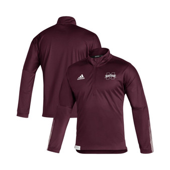 Men's Maroon Mississippi State Bulldogs 2021 Sideline Prime blue Quarter-Zip Jacket
