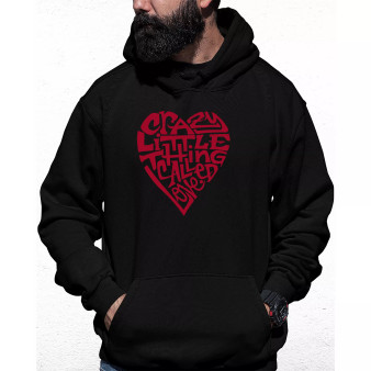 Men's Crazy Little Thing Called Love Word Art Hooded Sweatshirt