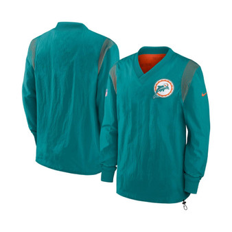 Men's Aqua Miami Dolphins Sideline Team ID Reversible Pullover Windshirt