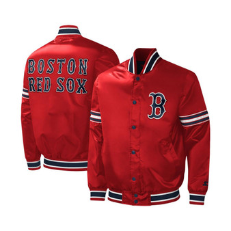 Men's Red Boston Red Sox Midfield Satin Full-Snap Varsity Jacket