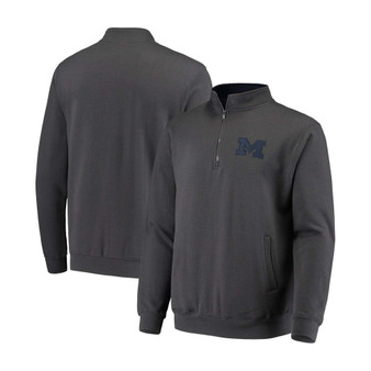 Men's Charcoal Michigan Wolverines Tortugas Logo Quarter-Zip Jacket
