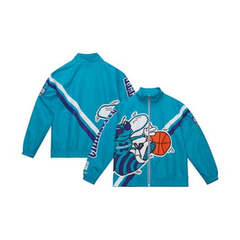 Men's Blue Charlotte Hornets Exploded Logo Warm-Up Full-Zip Jacket