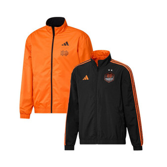 Men's Black and Orange Houston Dynamo FC 2023 On-Field Anthem Full-Zip Reversible Team Jacket