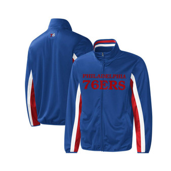 Men's Royal Philadelphia 76ers Contender Wordmark Full Zip Track Jacket