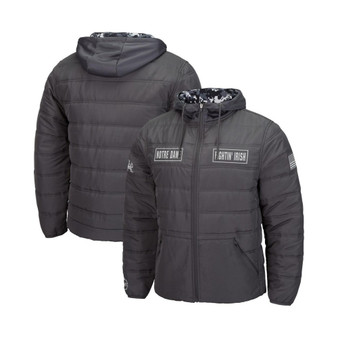 Men's Charcoal Notre Dame Fighting Irish OHT Military-Inspired Appreciation Digital Camo Detail Full-Zip Puffer Jacket