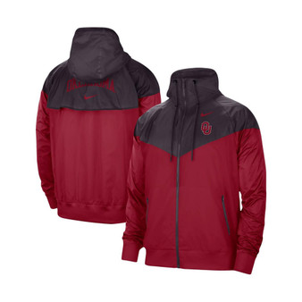 Men's Charcoal, Crimson Oklahoma Sooners Windrunner Raglan Full-Zip Jacket