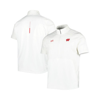 Men's White Wisconsin Badgers Motivate 2.0 Half-Zip Jacket