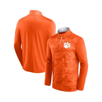 Men's Branded Orange Clemson Tigers Depth Chart Camo Jacquard Quarter-Zip Jacket