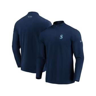 Men's Navy Seattle Mariners Passion Performance Tri-Blend Quarter-Zip Pullover Jacket