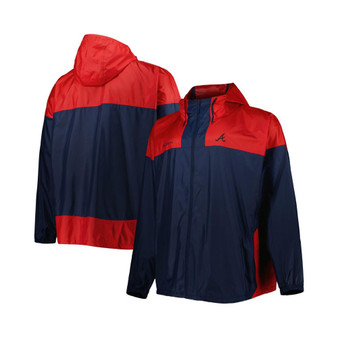 Men's Navy Atlanta Braves Flash Forward Challenger Big and Tall Omni-Shade Full-Zip Windbreaker