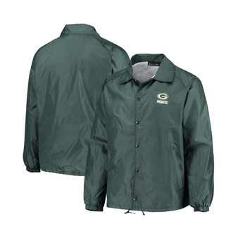 Men's Green Green Bay Packers Coaches Classic Raglan Full-Snap Windbreaker Jacket