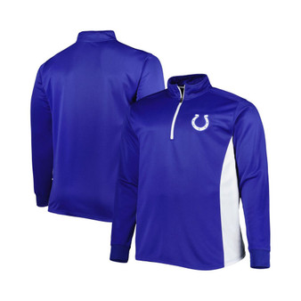 Men's Royal Indianapolis Colts Big and Tall Quarter-Zip Top