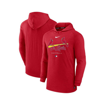 Men's Heather Red St. Louis Cardinals Authentic Collection Early Work Tri-Blend Performance Pullover Hoodie