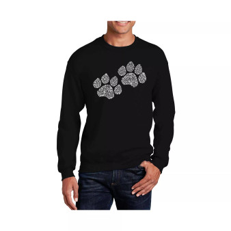 Word Art Woof Paw Prints Crewneck Sweatshirt