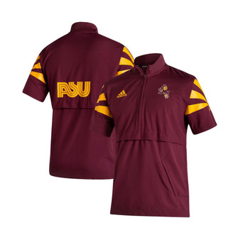 Men's Maroon Arizona State Sun Devils Football Strategy Half-Zip Short Sleeve Jacket