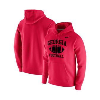 Men's Red Georgia Bulldogs Retro Football Club Fleece Pullover Hoodie