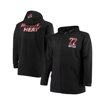 Men's Branded Jimmy Butler Black Miami Heat Big and Tall Player Name and Number Full-Zip Hoodie Jacket