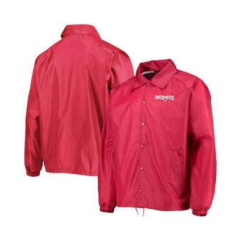 Men's Red New England Patriots Coaches Classic Raglan Full-Snap Windbreaker Jacket